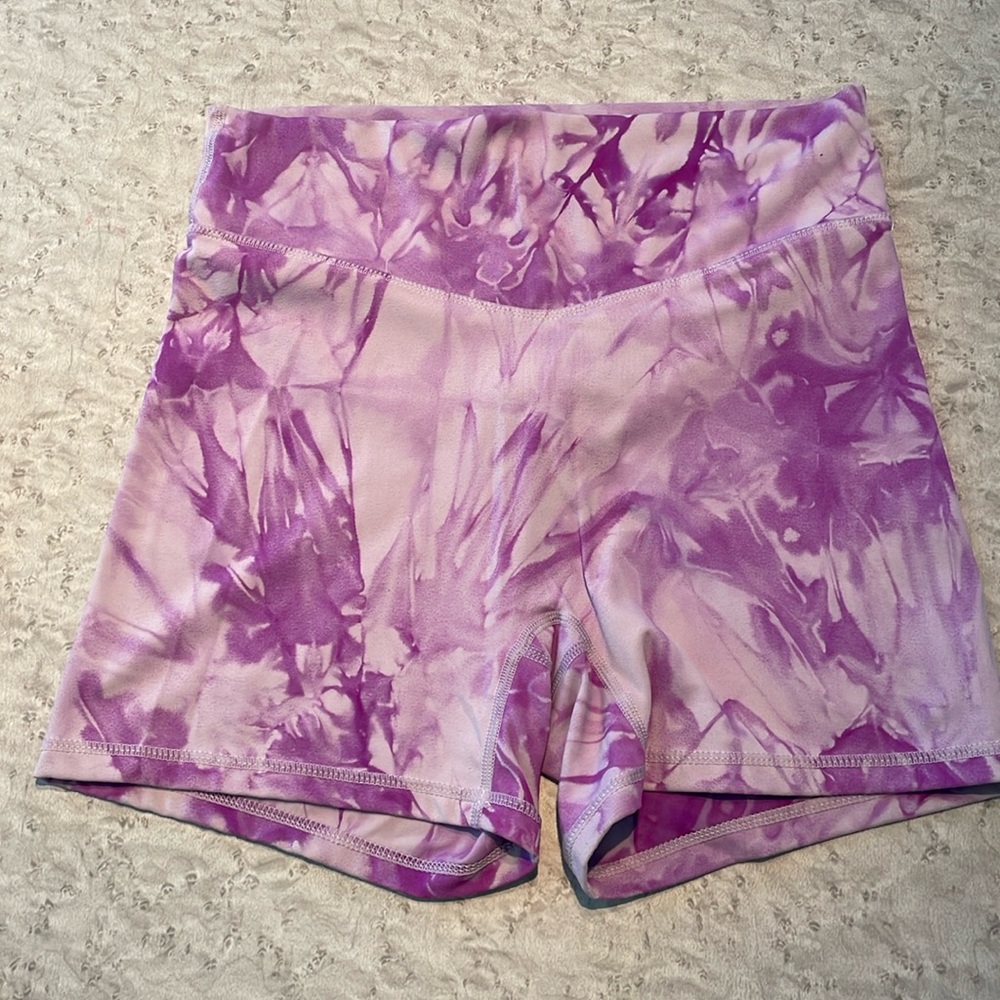 Purple tie-dye spandex